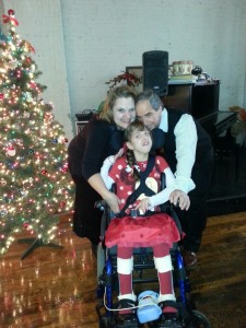 Sara with Mom and Dad Christmas 2013